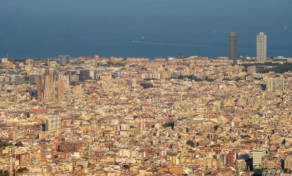 Vista Barcelona España Justo Antes Del Atardecer — Foto de Stock