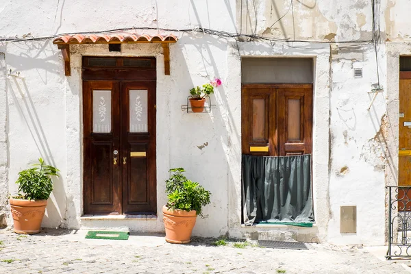 Dvoje vstupní dveře v Lisabonu — Stock fotografie