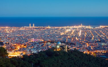 View over Barcelona at dawn clipart