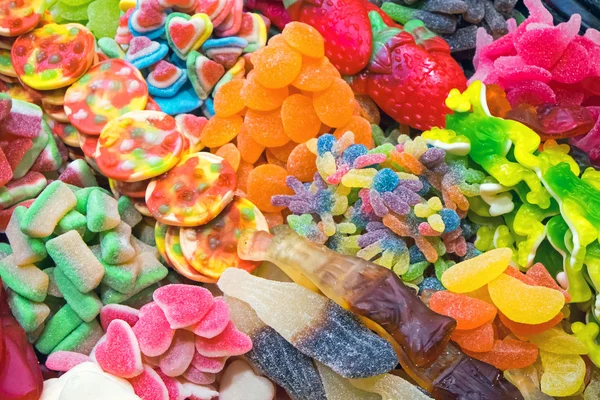 Colourful candy at the Boqueria — Stock Photo, Image