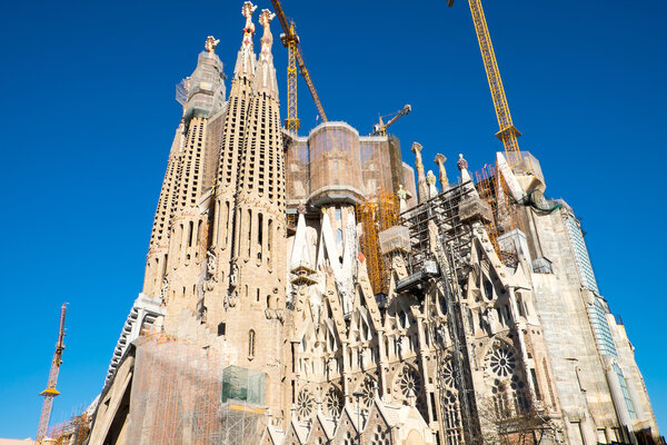 The Sagrada Familia construction