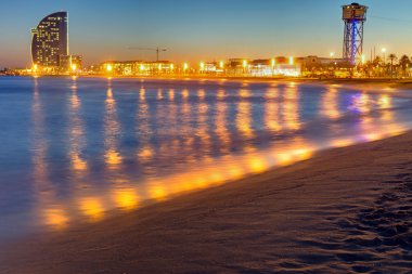 Güneş battıktan sonra Barcelona beach