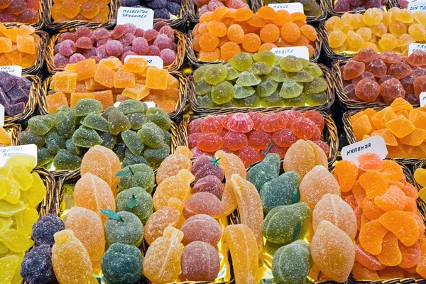 Sweets at a market stall — Stock Photo, Image