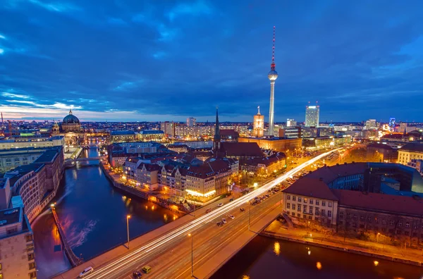 Centrum Berlina w nocy — Zdjęcie stockowe