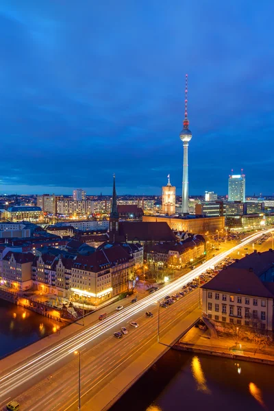 Centrum Berlina w nocy — Zdjęcie stockowe