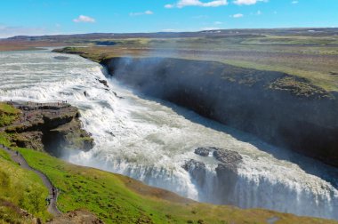 İzlanda'daki Gullfoss şelale