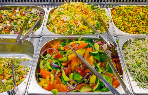 Colorful salads at a buffet — Stock Photo, Image