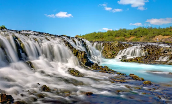 Vattenfallen i Bruarfoss i Island — Stockfoto