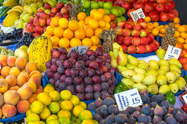Great choice of fruits at a market