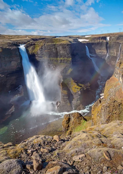 Haifoss και Grannifoss στην Ισλανδία — Φωτογραφία Αρχείου