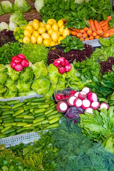 Овощи и травы на рынке — стоковое фото