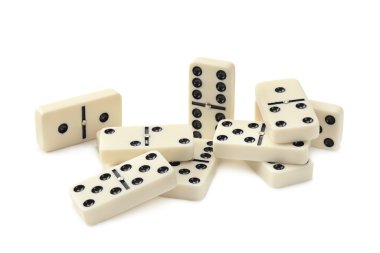 beyaz izole Domino