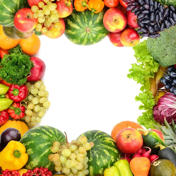 Rahmen aus Gemüse und Obst — Stockfoto