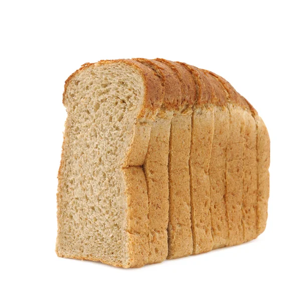 在白面包上分离的新鲜面包 — 图库照片