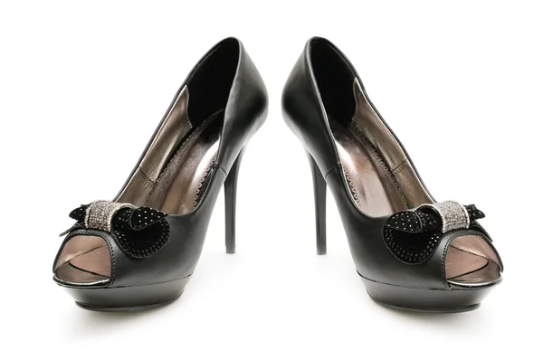 Schwarze Schuhe isoliert auf einem weißen — Stockfoto