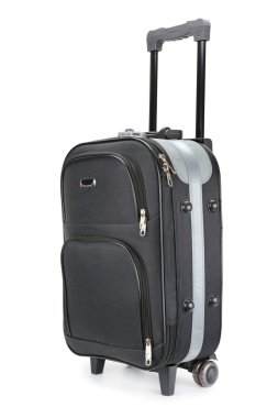 siyah bavul üzerinde beyaz izole