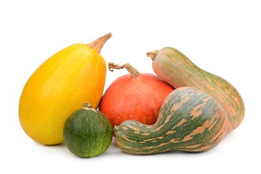 koleksiyon kabak üzerine beyaz izole