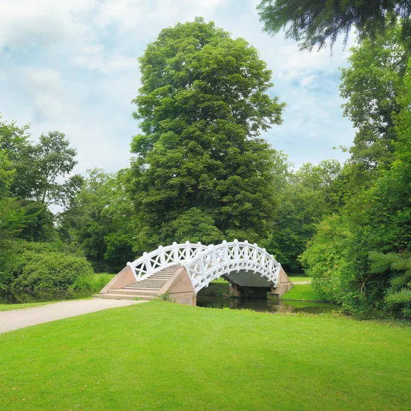 Каменный мост через реку — стоковое фото