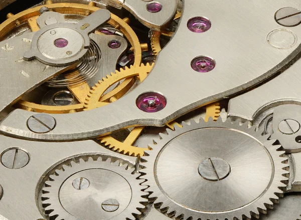 Meccanismo interno di orologi meccanici — Foto Stock