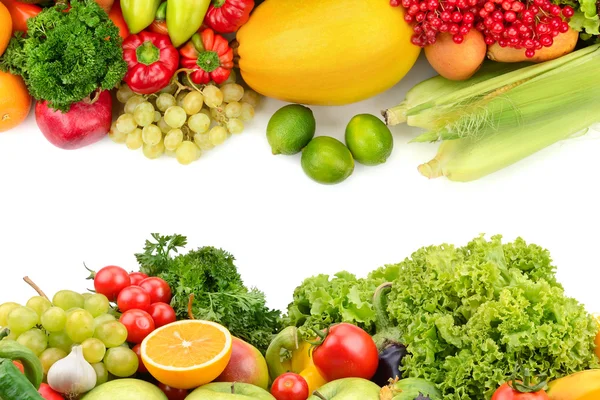 Fruits and vegetables isolated on a white background — Stock Photo, Image