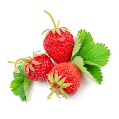 Çilek beyazda izole edilmiş