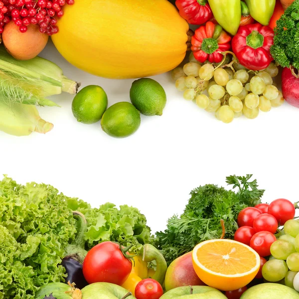 stock image fruits and vegetables isolated on a white background