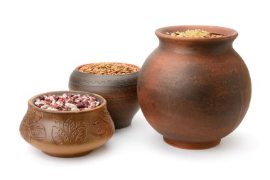 Fasulye, pirinç ve mercimek tencere