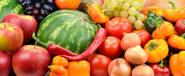 Collection fruit and vegetables background — Stock Photo, Image
