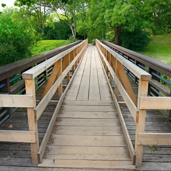 Wooden bridge in the park Royalty Free Stock Photos