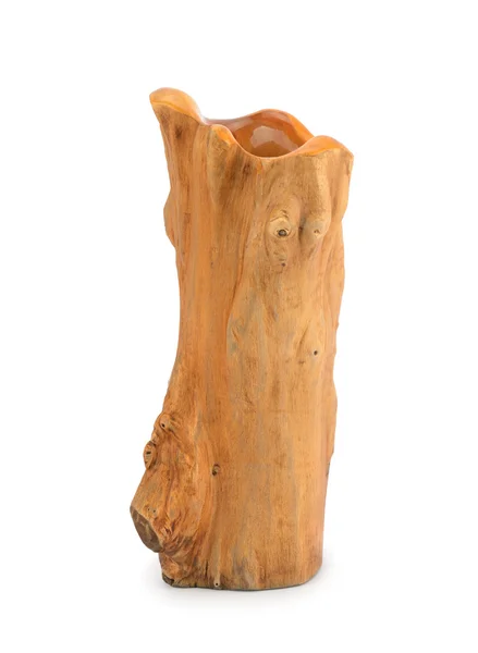 Holzblumenvase — Stockfoto