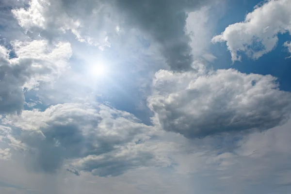 Sun on blue sky — Stock Photo, Image