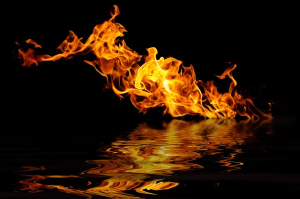 Fire on a black background — Stock Photo, Image