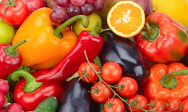 Taze meyve ve sebze arka planı