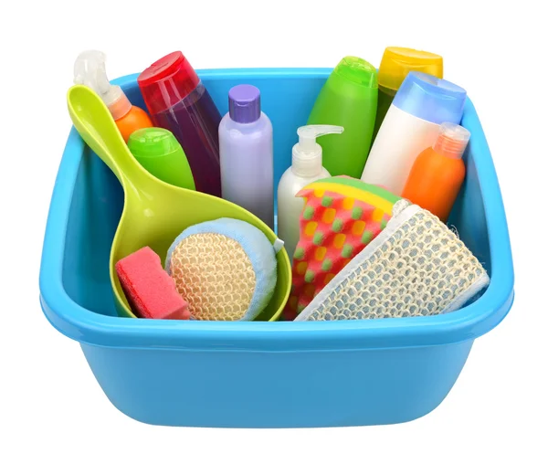 Productos higiénicos y cuenca — Foto de Stock