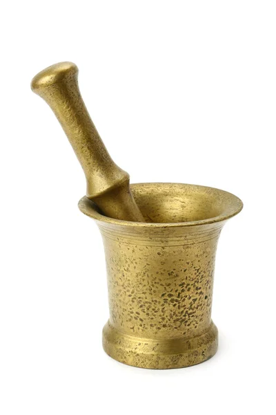 Metal mortar and pestle — Stock Photo, Image