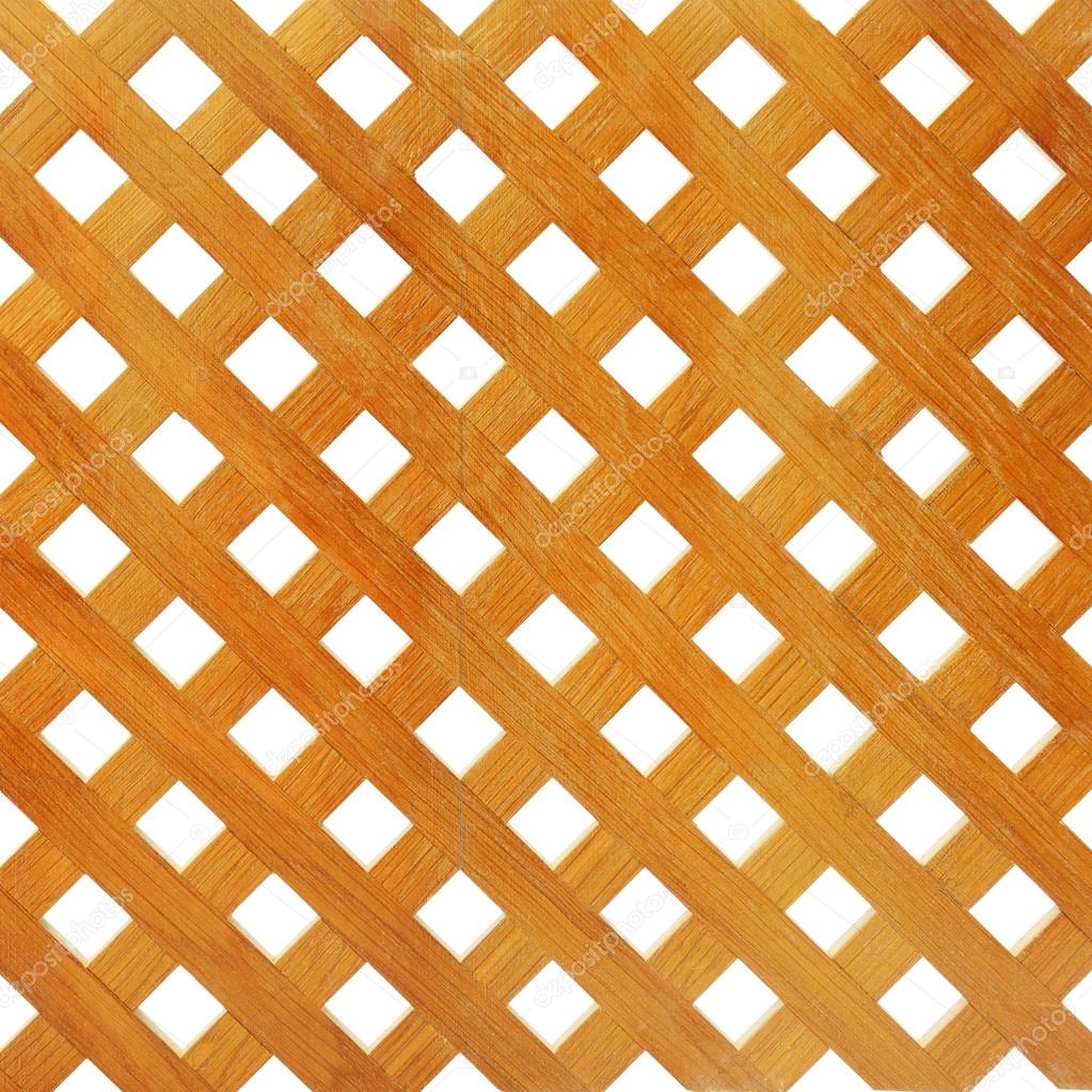 Wooden lattice on white