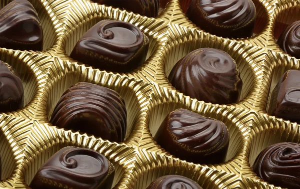 Mängd choklad i rutan — Stockfoto
