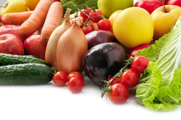 Collection fresh fruits and vegetables — Stock Photo, Image