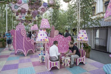 Moskova, Rusya, Temmuz 2016 Festival sokak şehir merkezinde