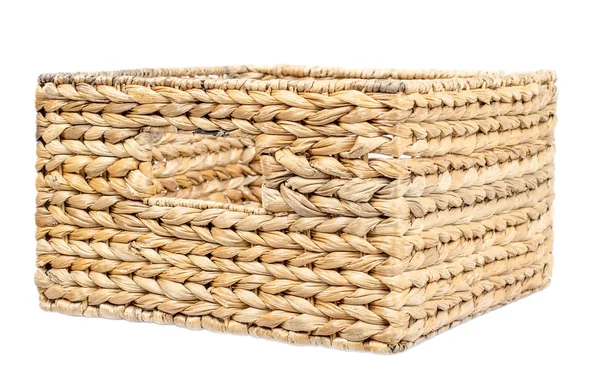 Round wicker basket in the traditional Russian style — Stock Photo, Image