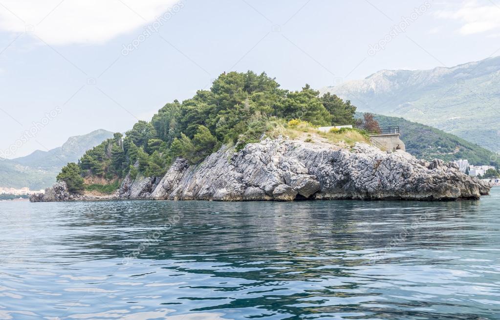 A lone rock in the Adriatic Sea