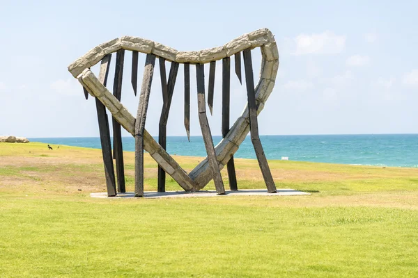 Zandstrand van de Middellandse Zee in Tel Aviv — Stockfoto