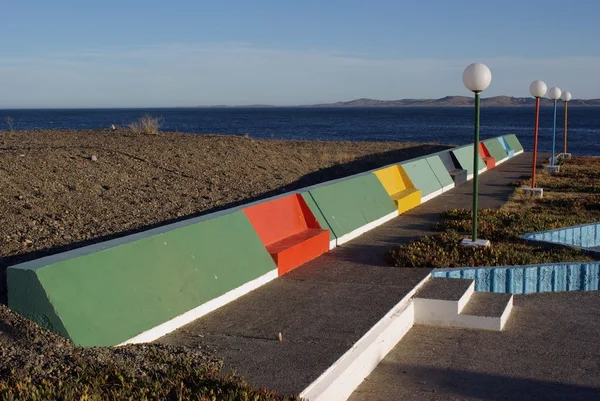 Panchine pubbliche in Patagonia — Foto Stock