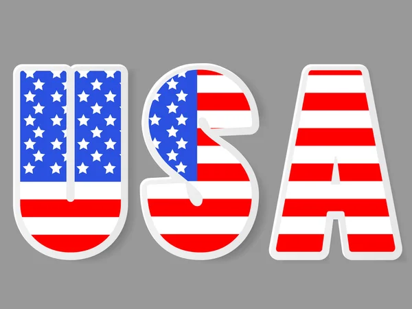 US-Buchstaben mit Flaggenhintergrund. Vektorillustration. — Stockvektor