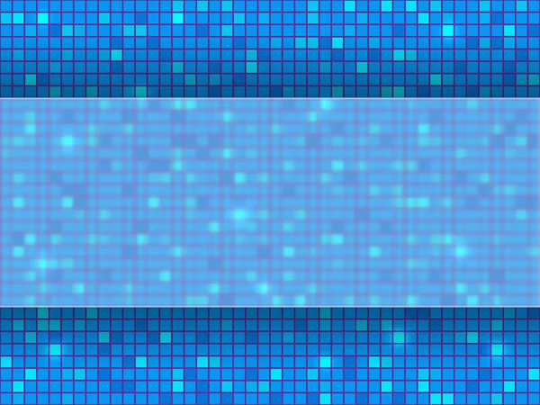 青いピクセルのモザイクの背景。ベクトル図. — ストックベクタ