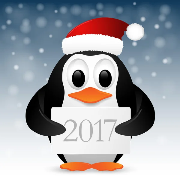 Χριστουγεννιάτικο φόντο με πιγκουίνος. Εικονογράφηση διάνυσμα. — Διανυσματικό Αρχείο