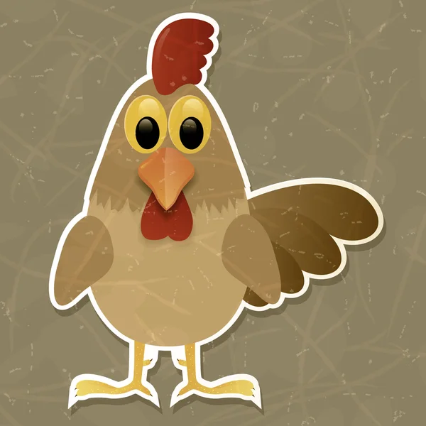 Rooster isolated on grey background. — Stock Vector