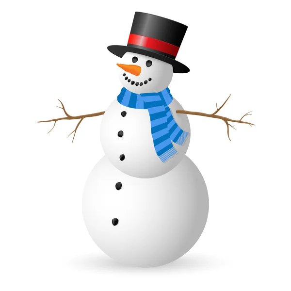 Snowman isolated on white background. — Stock Vector