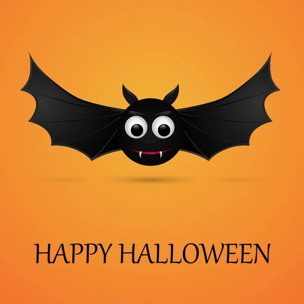 Halloween sfondo arancione con pipistrello volante . — Vettoriale Stock