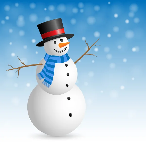 Christmas Greeting Card with snowman. — Stock Vector